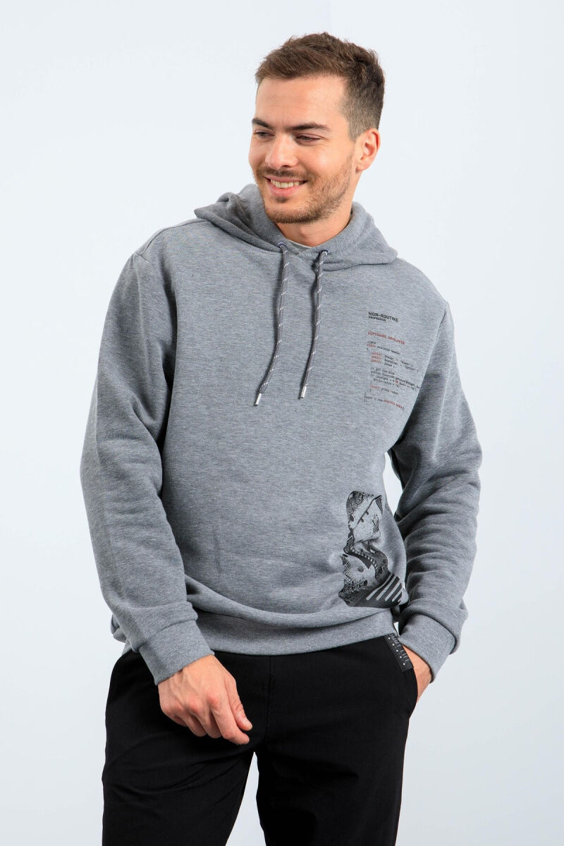 ONE COLOR SIMPLE MEN HODDIE GREY/GRI - 3