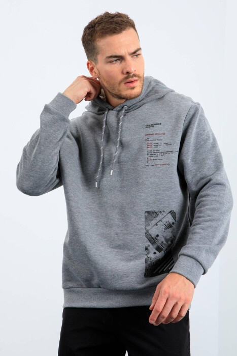 ONE COLOR SIMPLE MEN HODDIE GREY/GRI - 5