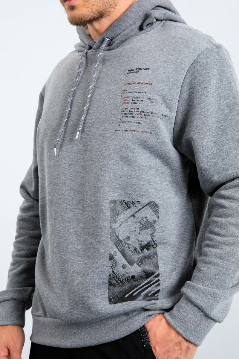 ONE COLOR SIMPLE MEN HODDIE GREY/GRI - 6