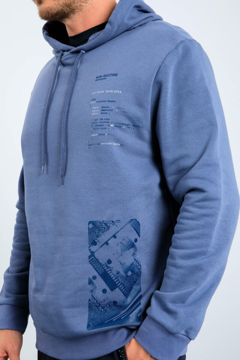 ONE COLOR SIMPLE MEN HODDIE LIGHTBLUE/BZ - 3