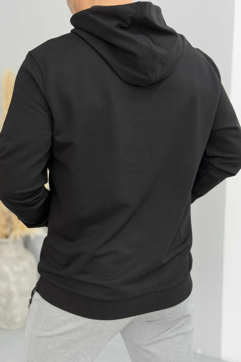 ONE COLOR SIMPLE MEN HOODIE BLACK/ E ZEZE - 2