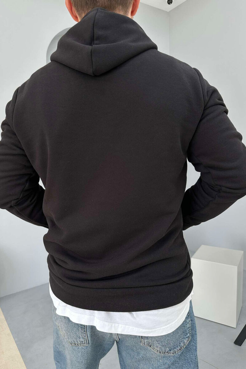 ONE COLOR SIMPLE MEN HOODIE BLACK/ E ZEZE - 2