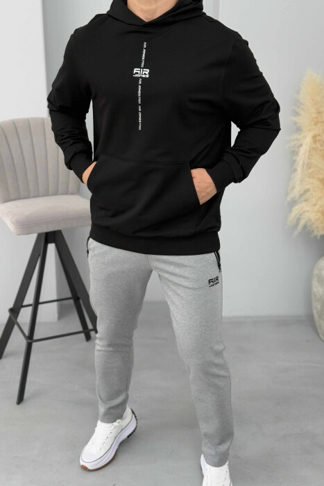 ONE COLOR SIMPLE MEN HOODIE BLACK/ E ZEZE 