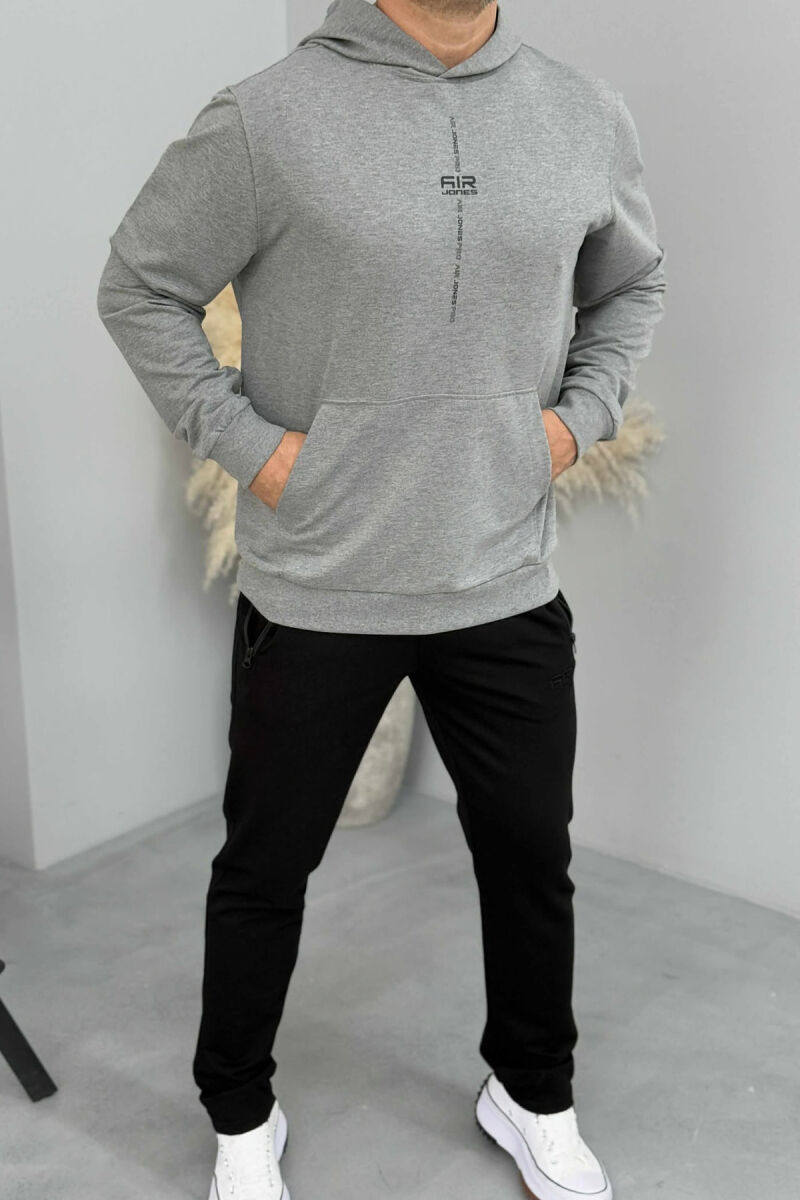ONE COLOR SIMPLE MEN HOODIE GREY/GRI - 2