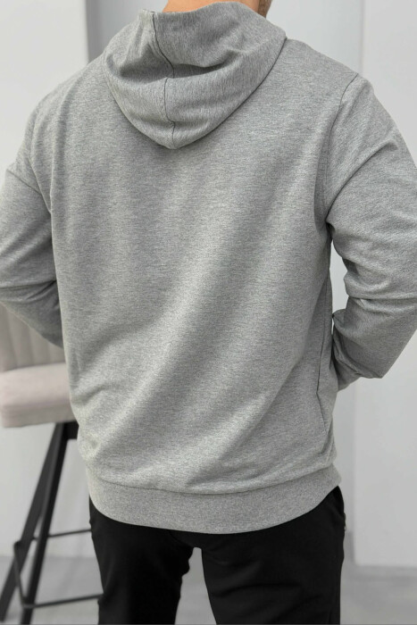 ONE COLOR SIMPLE MEN HOODIE GREY/GRI - 3