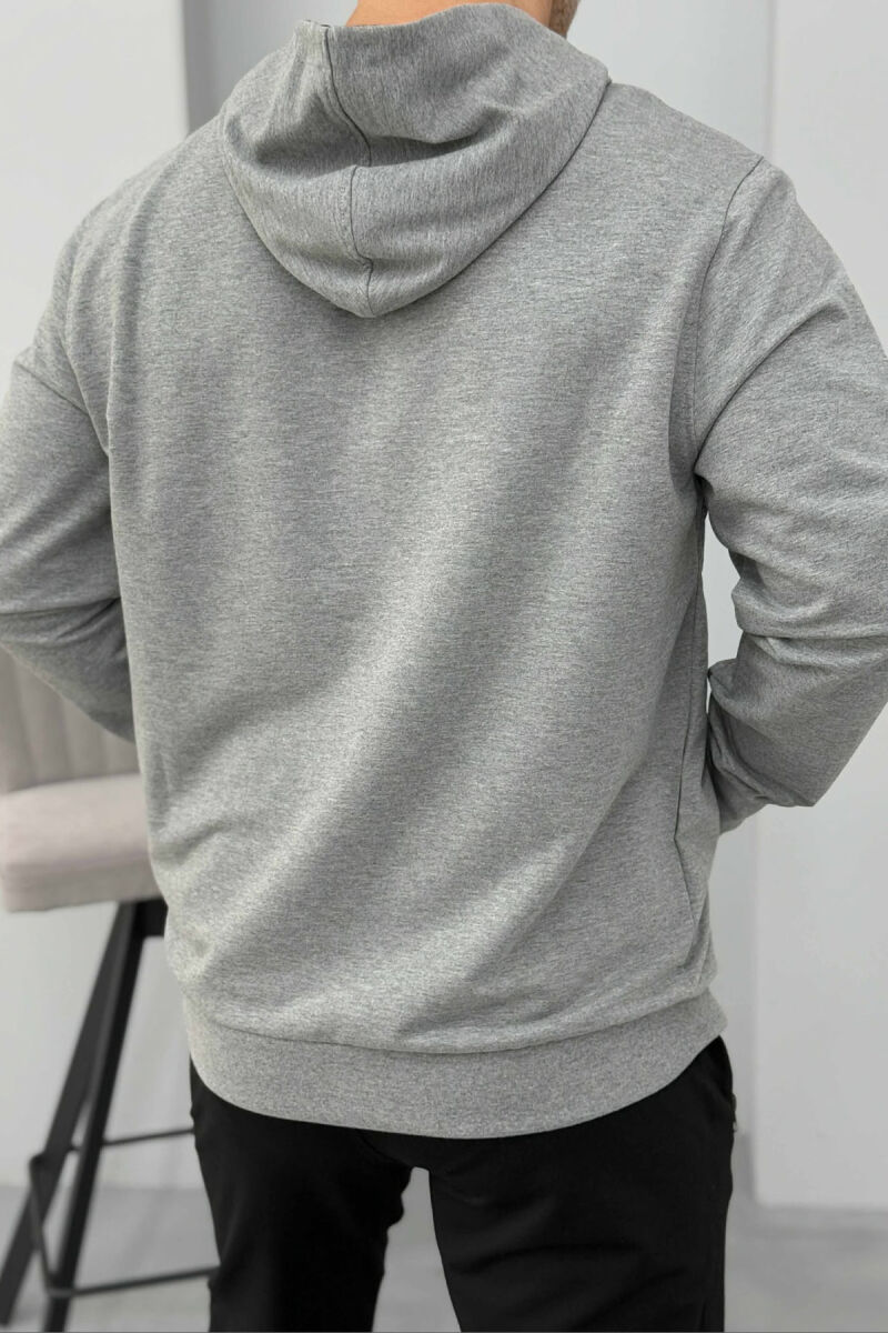 ONE COLOR SIMPLE MEN HOODIE GREY/GRI - 3