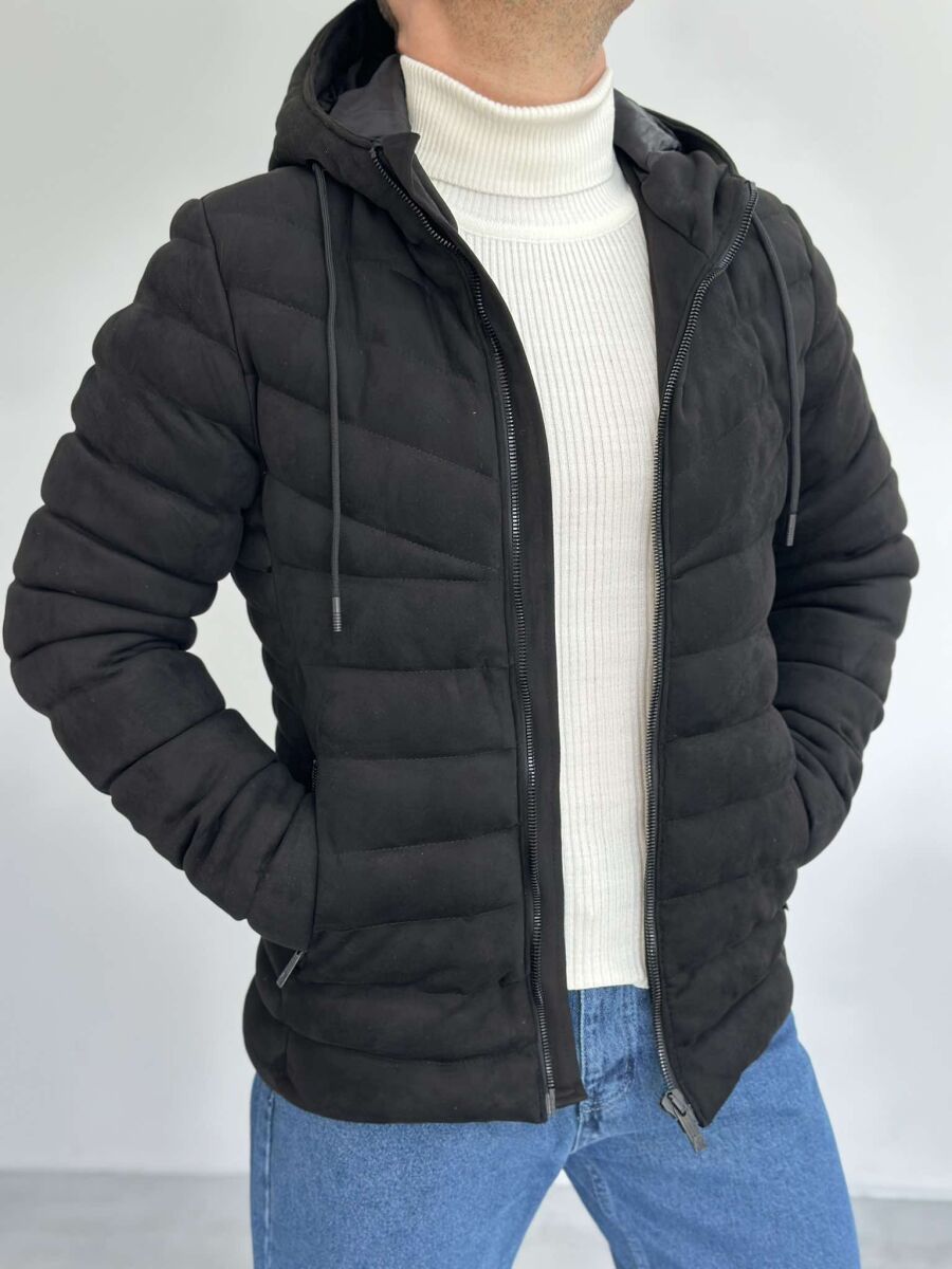 ONE COLOR MEN PUFFER JACKET BLACK/ E ZEZE - 1