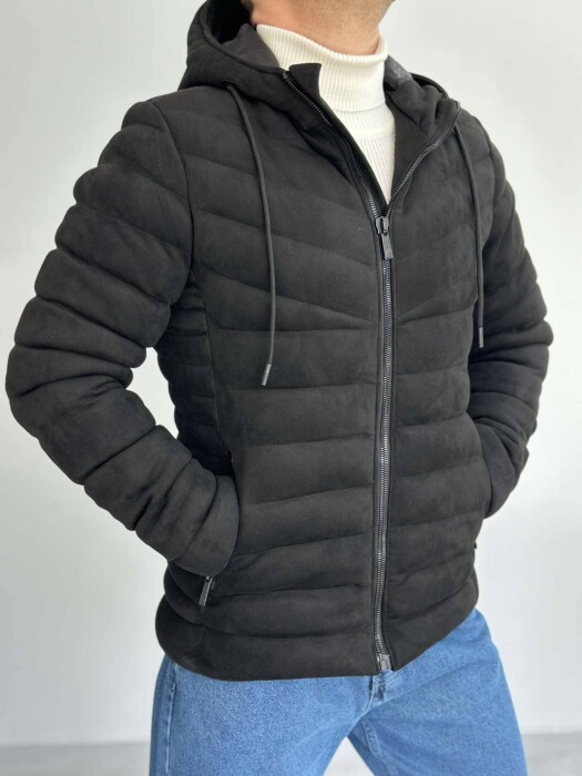 ONE COLOR MEN PUFFER JACKET BLACK/ E ZEZE - 3