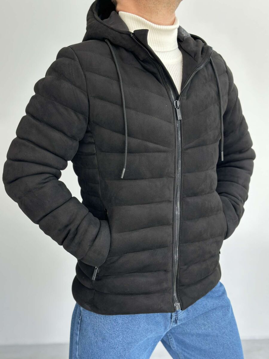 ONE COLOR MEN PUFFER JACKET BLACK/ E ZEZE - 3