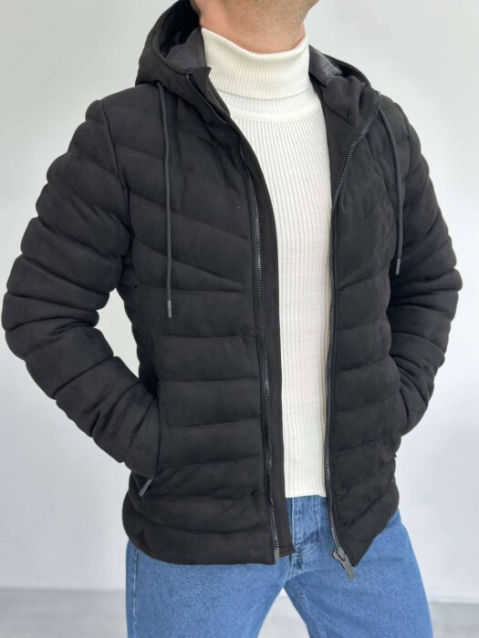 ONE COLOR MEN PUFFER JACKET BLACK/ E ZEZE 