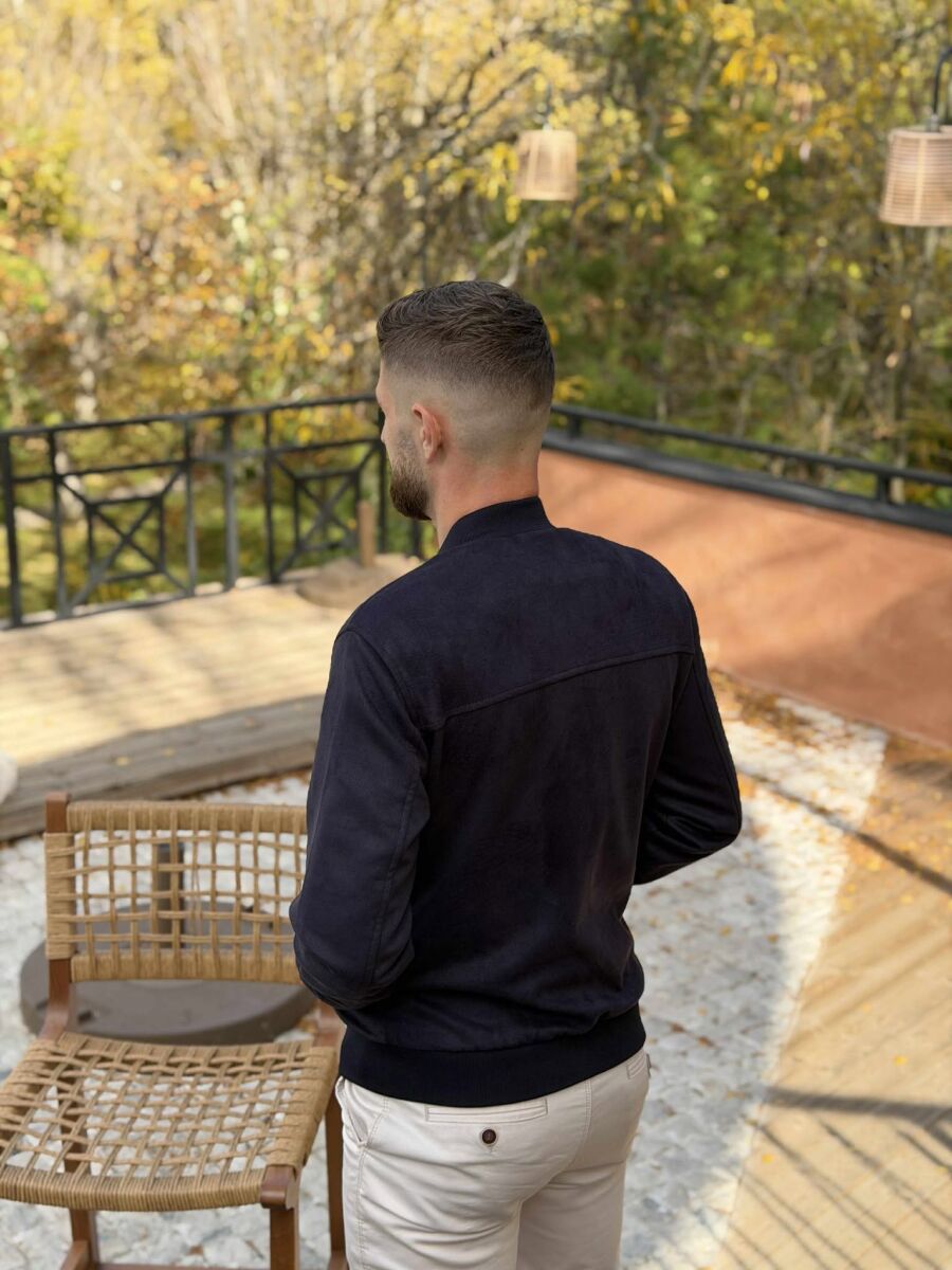 ONE COLOR SIMPLE MEN JACKET BLUE/BLU - 3