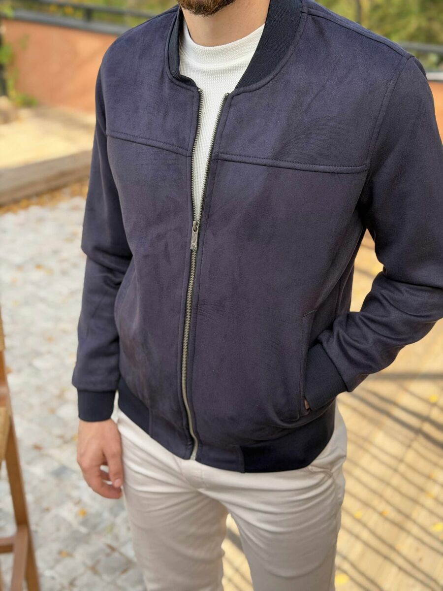 ONE COLOR SIMPLE MEN JACKET BLUE/BLU - 4