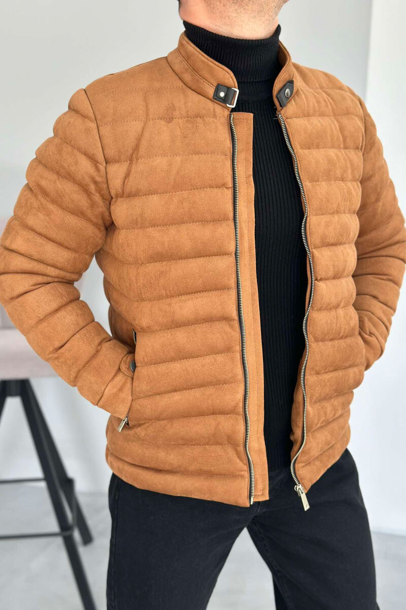 ONE COLOR MEN PUFFER JACKET BROWN/KAFE - 1