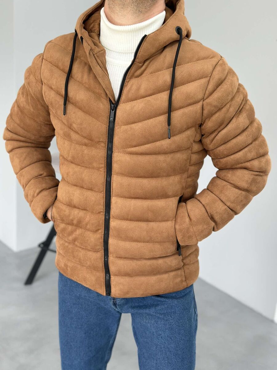 ONE COLOR MEN PUFFER JACKET BROWN/KAFE - 1