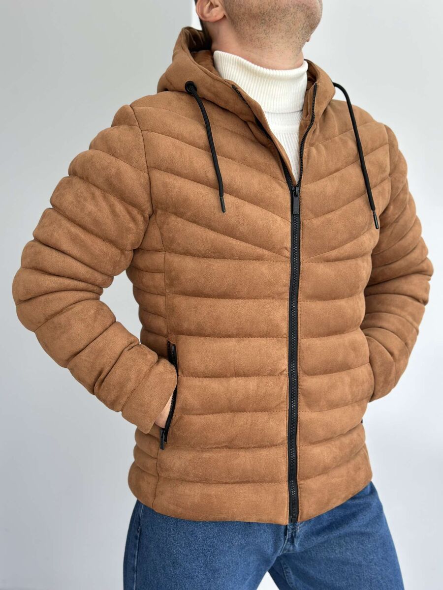 ONE COLOR MEN PUFFER JACKET BROWN/KAFE - 3