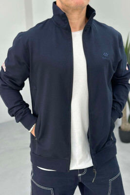 ONE COLOR SIMPLE MEN JACKET DARK BLUE/BEE 