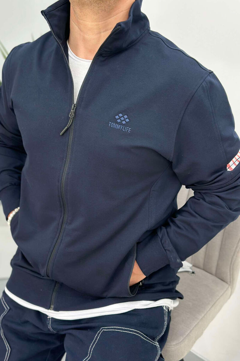 ONE COLOR SIMPLE MEN JACKET DARK BLUE/BEE - 5