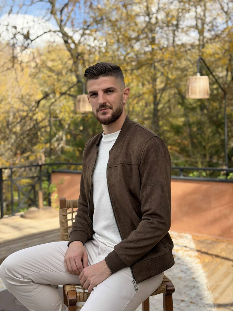 ONE COLOR SIMPLE MEN JACKET DARK GREEN/JEE - 1