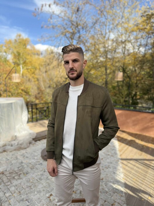 ONE COLOR SIMPLE MEN JACKET GREEN/JESHILE 