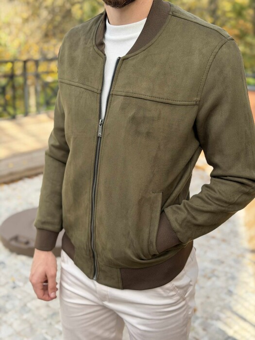 ONE COLOR SIMPLE MEN JACKET GREEN/JESHILE - KLAUDIO FASHION