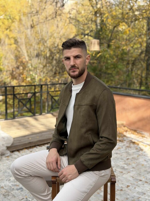 ONE COLOR SIMPLE MEN JACKET GREEN/JESHILE - 3