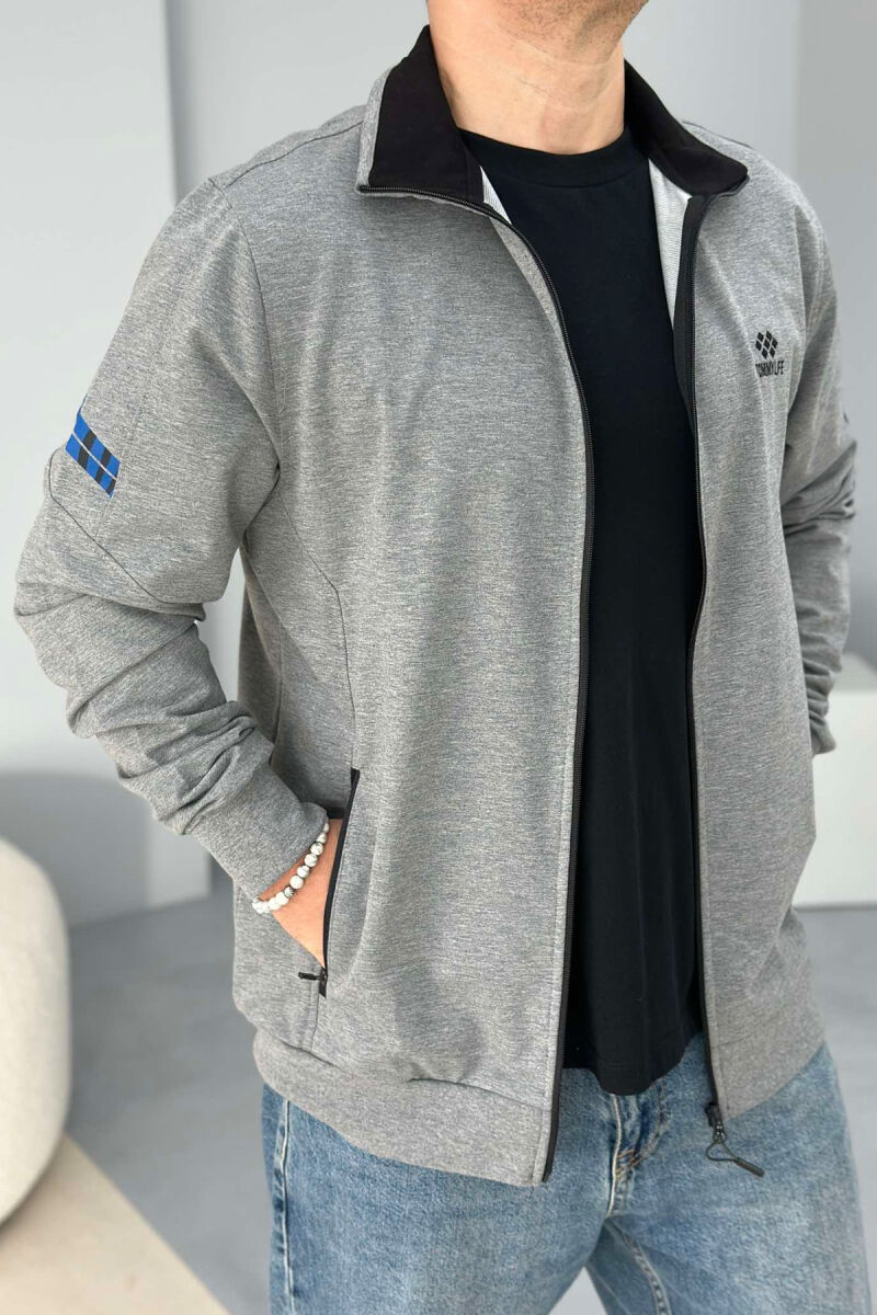 ONE COLOR SIMPLE MEN JACKET GREY/GRI - 1