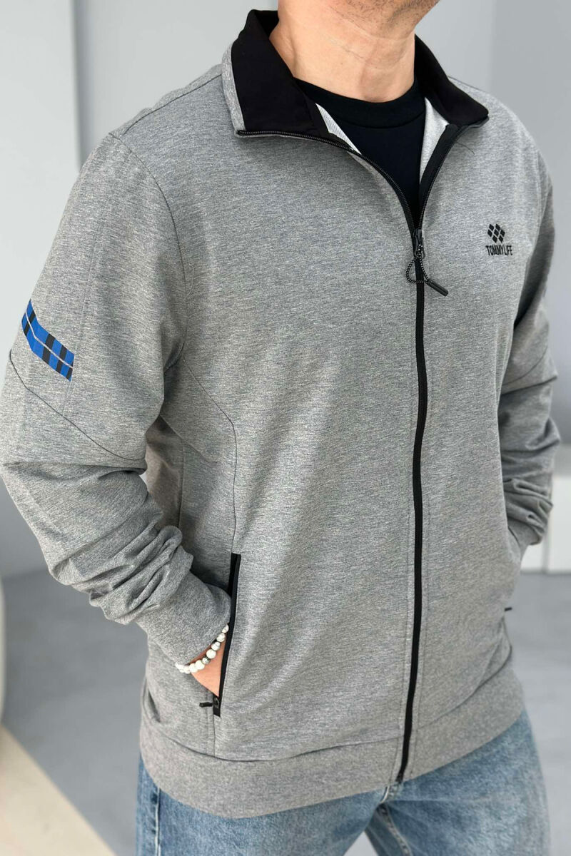 ONE COLOR SIMPLE MEN JACKET GREY/GRI - 4