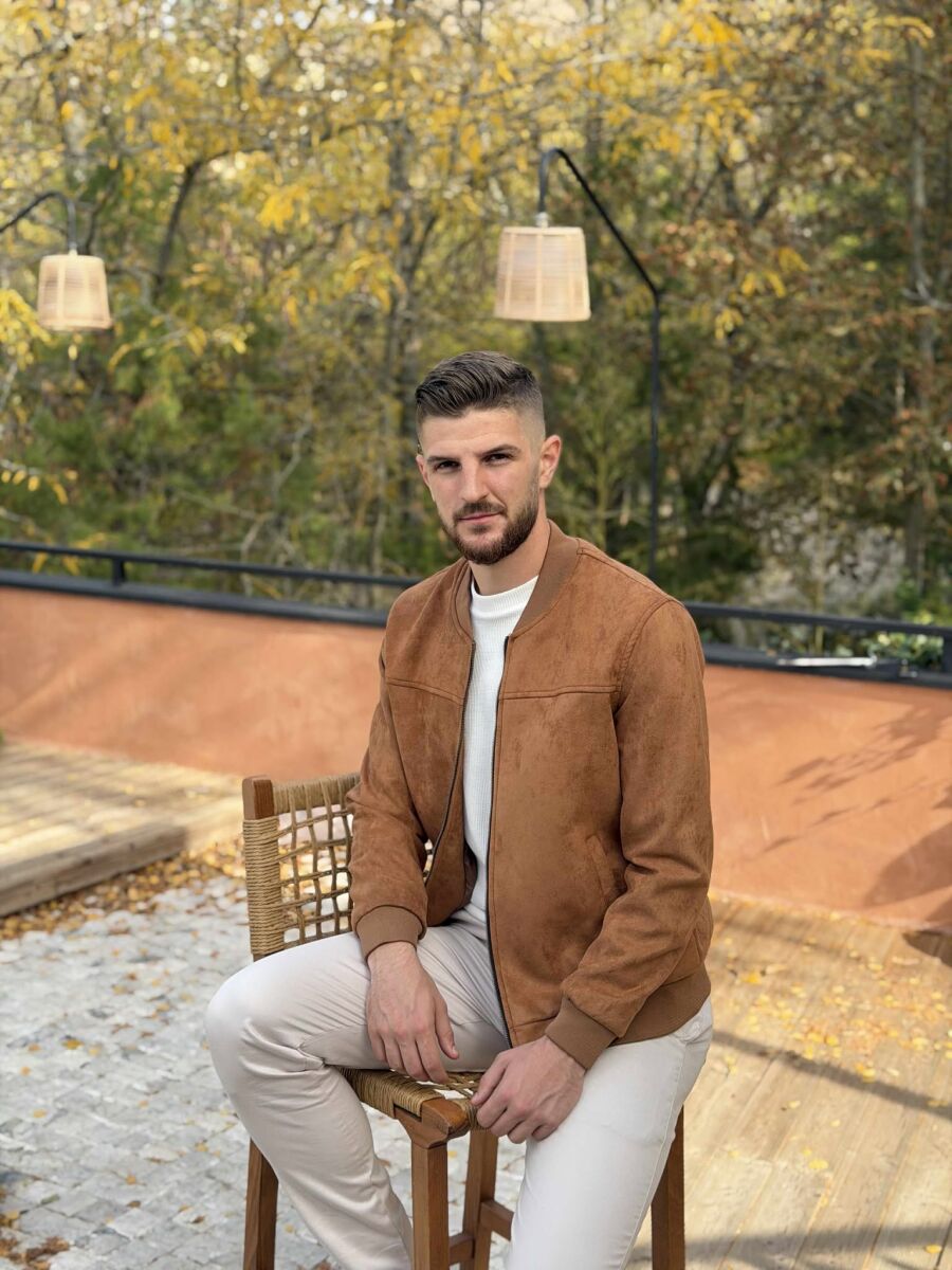 ONE COLOR SIMPLE MEN JACKET LIGHT BROWN/KAZB - 9