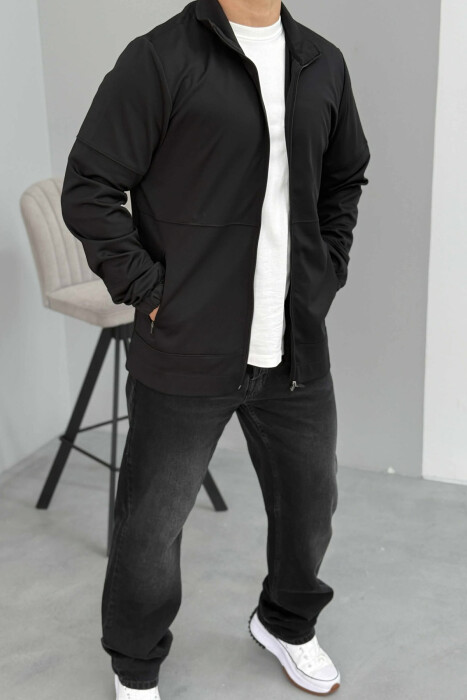 ONE COLOR SIMPLE MEN JACKETS BLACK/ E ZEZE - 2