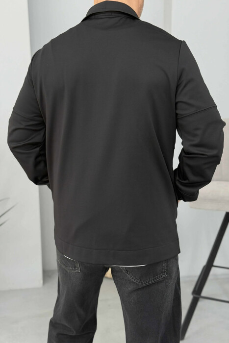 ONE COLOR SIMPLE MEN JACKETS BLACK/ E ZEZE - 4