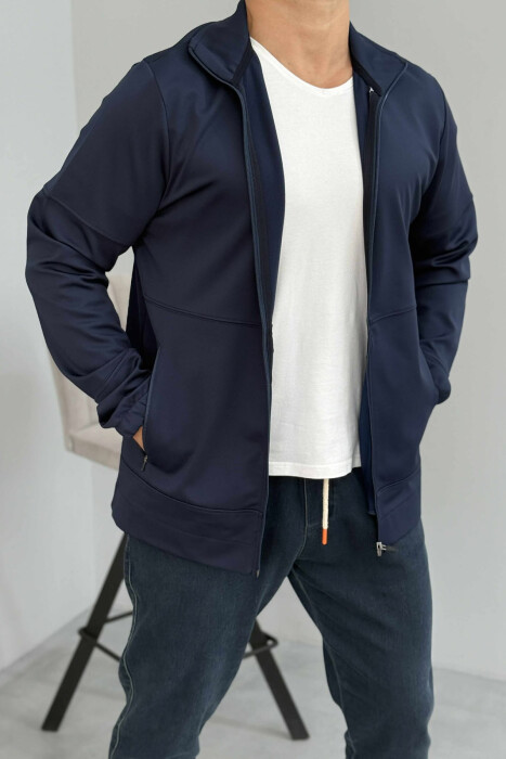 ONE COLOR SIMPLE MEN JACKETS DARK BLUE/BEE 