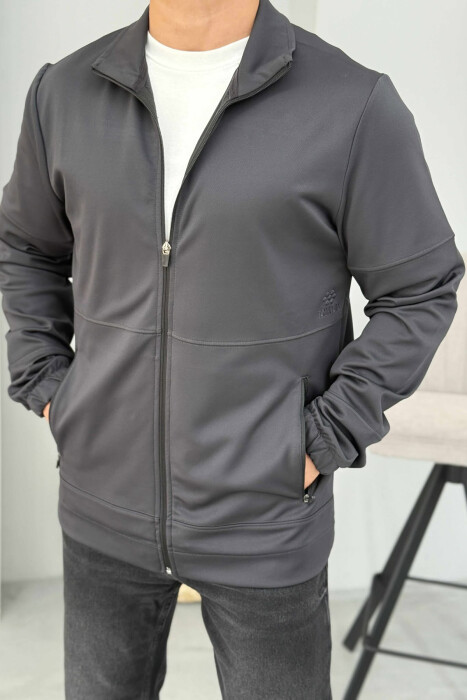 ONE COLOR SIMPLE MEN JACKETS DARK GREY/GEE - 2