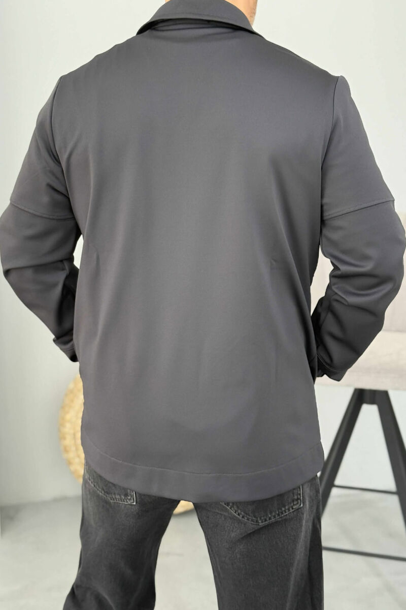 ONE COLOR SIMPLE MEN JACKETS DARK GREY/GEE - 4