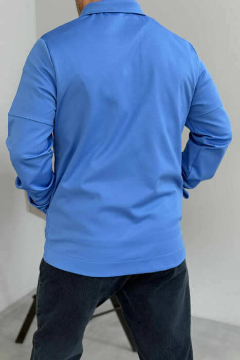 ONE COLOR SIMPLE MEN JACKETS LIGHTBLUE/BZ - 4