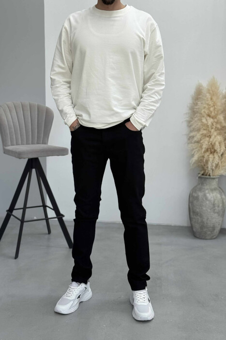 ONE COLOR SIMPLE MEN JEANS BLACK/ E ZEZE - 1