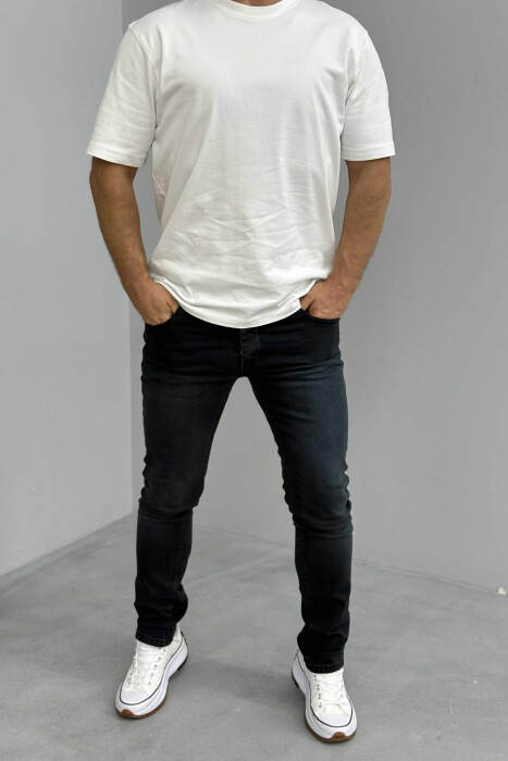 ONE COLOR SIMPLE MEN JEANS BLACK/ E ZEZE - KLAUDIO FASHION