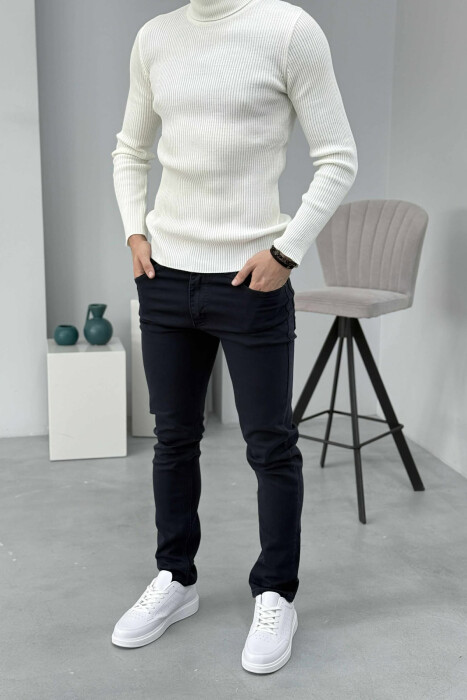 ONE COLOR SIMPLE MEN JEANS BLACK/ E ZEZE - KLAUDIO FASHION