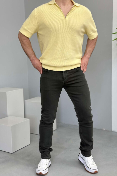 XHINSE NJË NGJYRËSHE TË THJESHTA PËR MESHKUJ NË NGJYRËN JESHILE E ERRËT - KLAUDIO FASHION