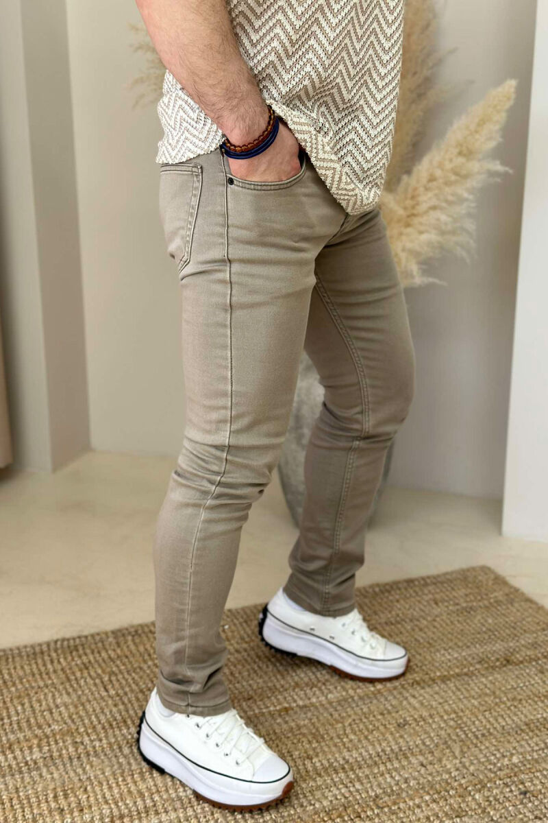 ONE COLOR SIMPLE MEN JEANS LIGHT BROWN/KAZB - 2