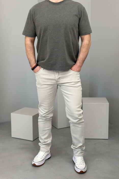 XHINSE NJË NGJYRËSHE TË THJESHTA PËR MESHKUJ NË NGJYRËN GRI E ZBARDHUR - KLAUDIO FASHION