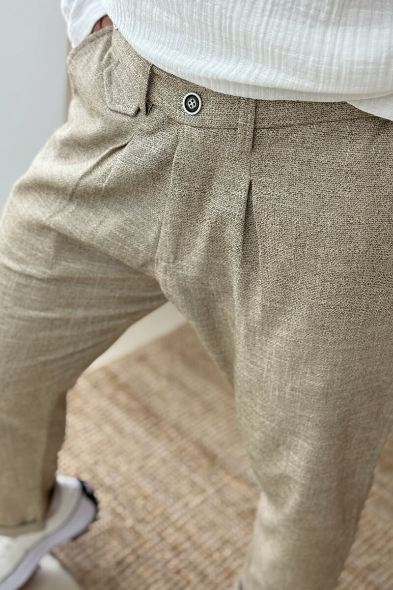 ONE COLOR SIMPLE MEN PANTS BEIGE/BEZHE - 3