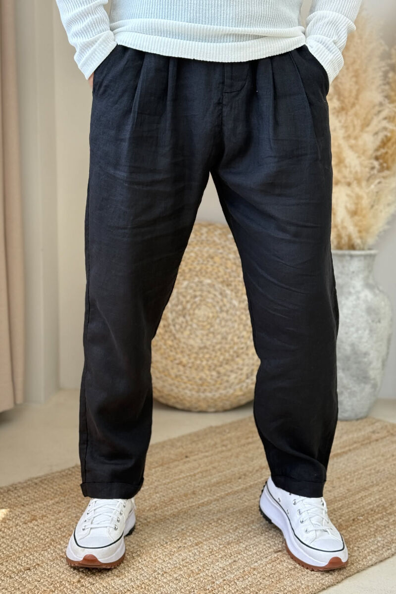 ONE COLOR SIMPLE MEN PANTS BLACK/ E ZEZE - 2