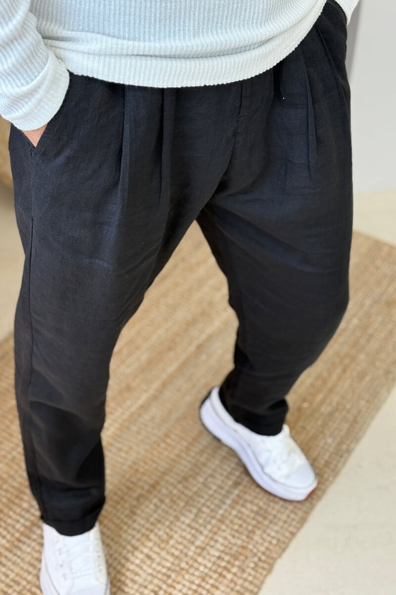 ONE COLOR SIMPLE MEN PANTS BLACK/ E ZEZE - 3
