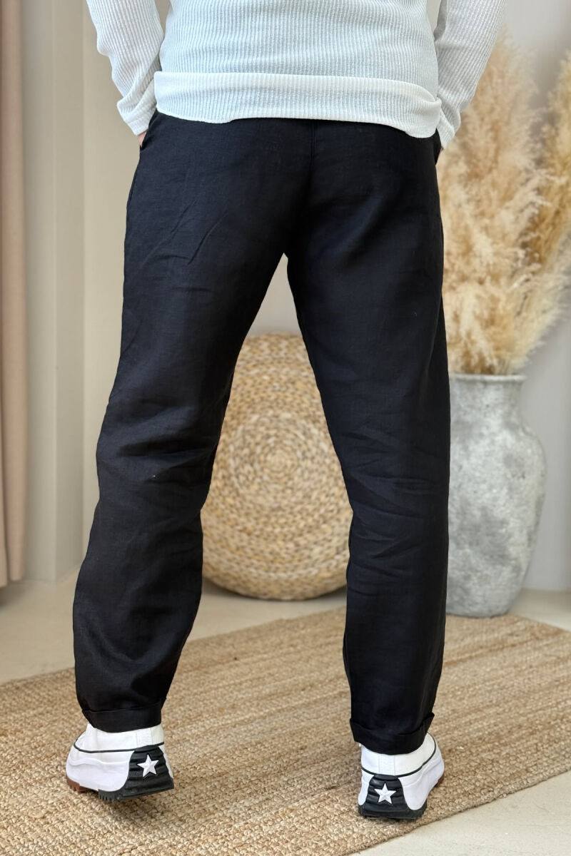 ONE COLOR SIMPLE MEN PANTS BLACK/ E ZEZE - 4
