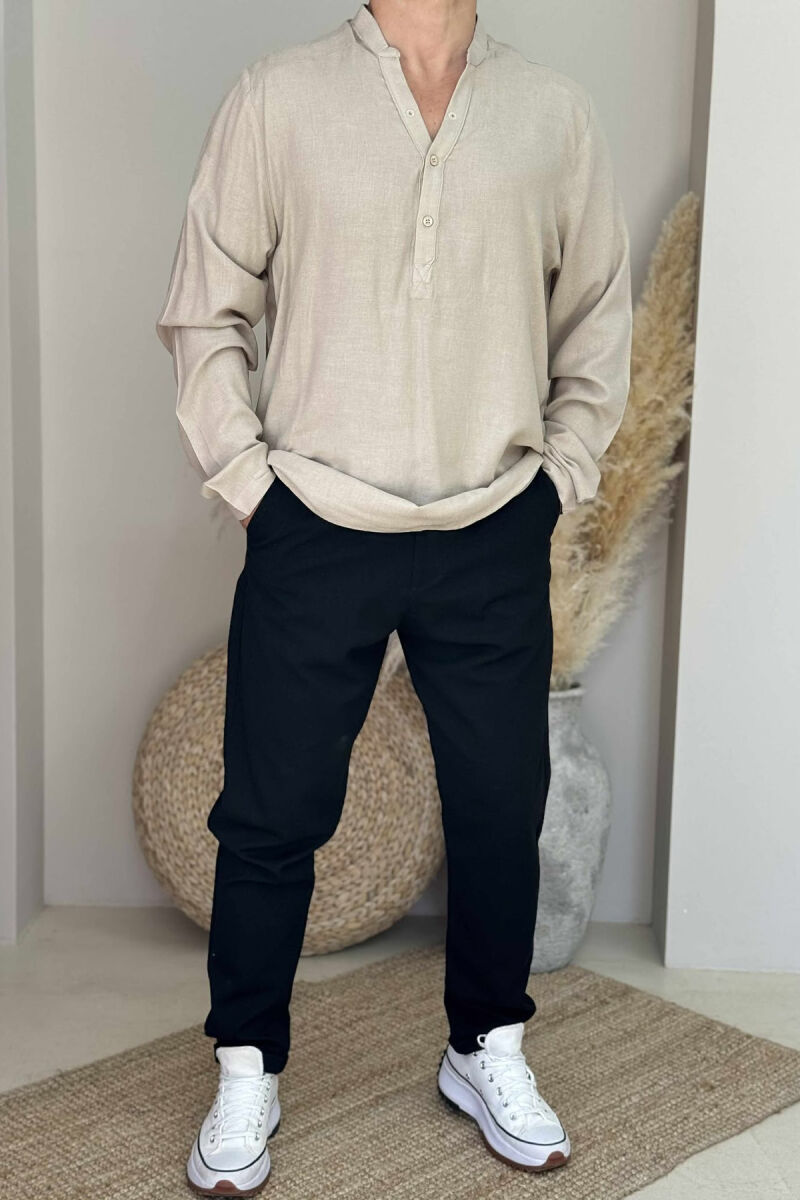 ONE COLOR SIMPLE MEN PANTS BLACK/ E ZEZE - 1