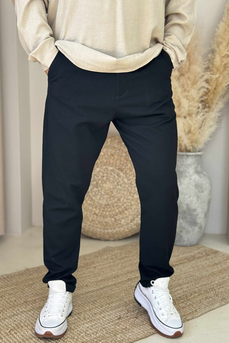 ONE COLOR SIMPLE MEN PANTS BLACK/ E ZEZE - 2