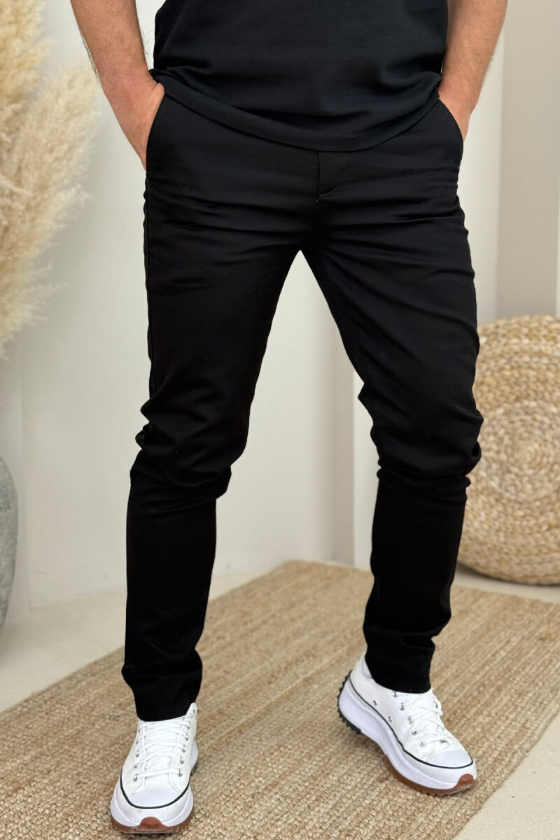 ONE COLOR SIMPLE MEN PANTS BLACK/ E ZEZE - 2