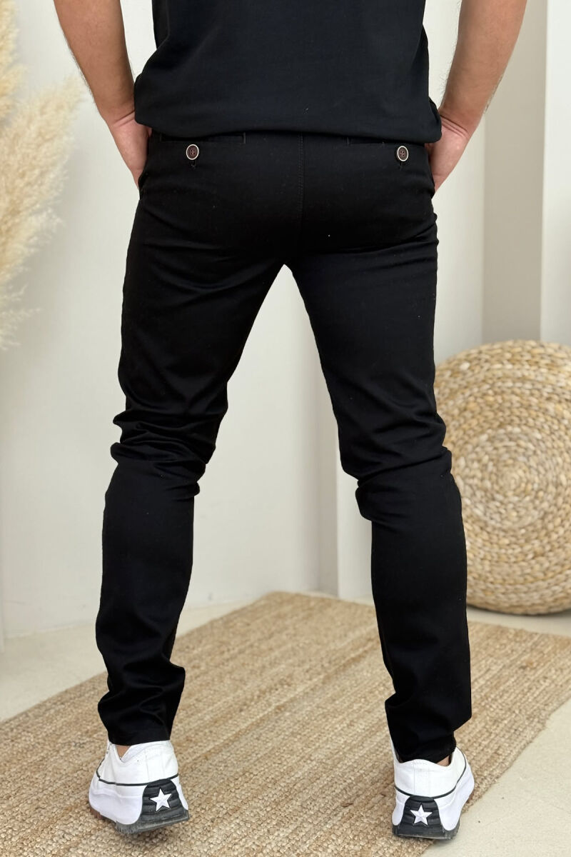 ONE COLOR SIMPLE MEN PANTS BLACK/ E ZEZE - 4