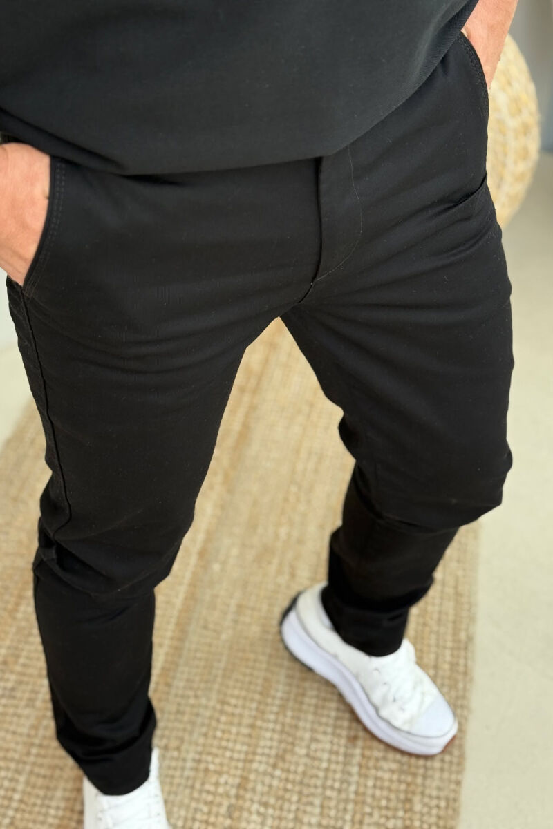 ONE COLOR SIMPLE MEN PANTS BLACK/ E ZEZE - 3