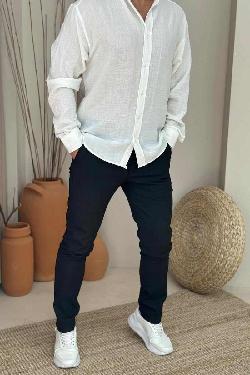 ONE COLOR SIMPLE MEN PANTS BLACK/ E ZEZE - 1
